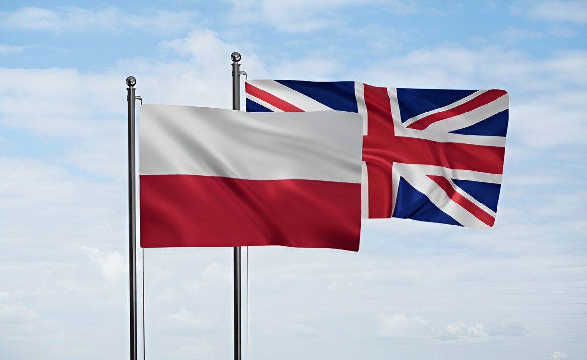 uk poland flag uk poland flag