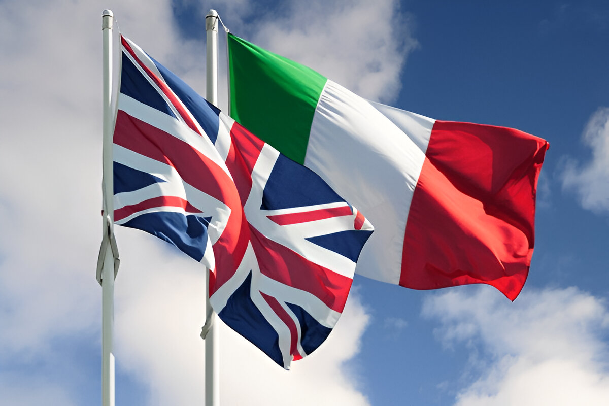 united kingdom Italy flag united kingdom Italy flag